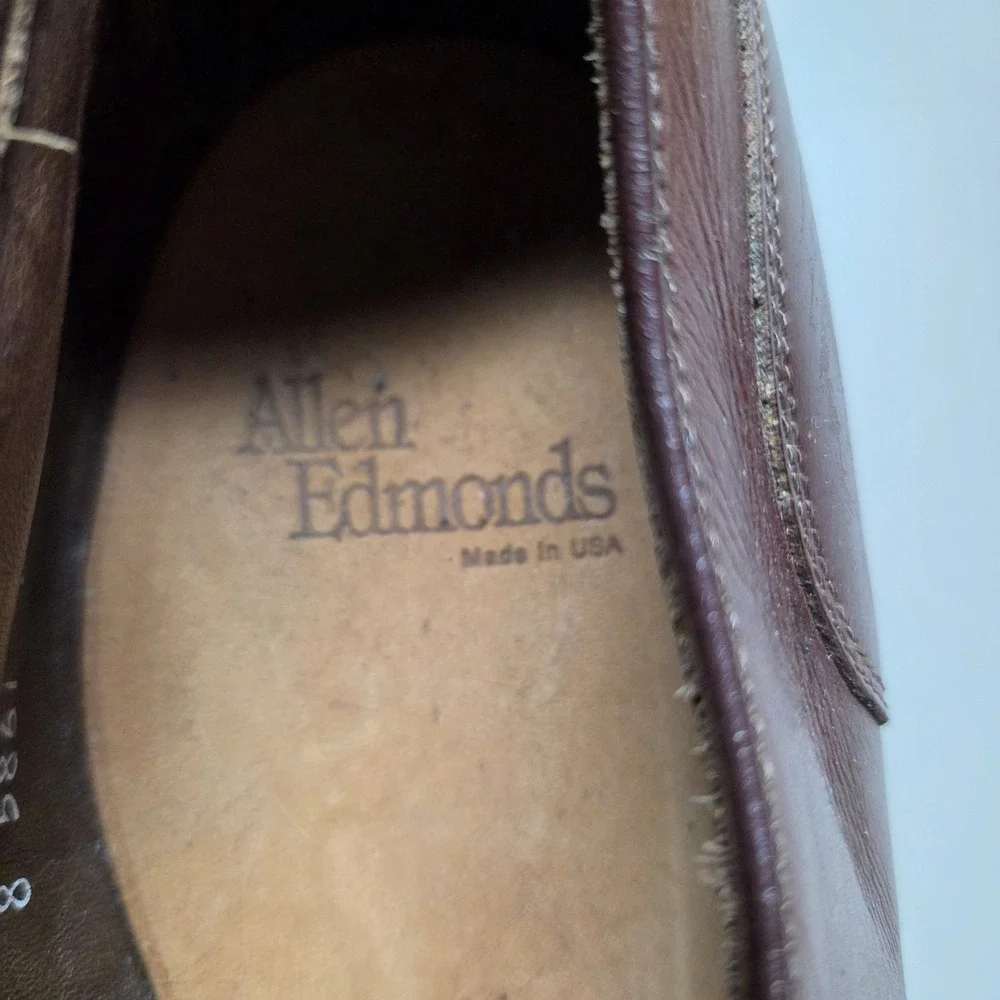 Allen Edmonds Bradley Dress Shoes Mens 12 B Brown Leather Split Toe W/ Tags